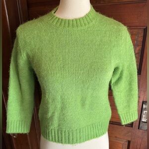 NWOT Zara Cropped Apple Green Sweater Sz S